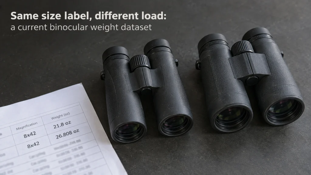 Binocular Size And Weight Comparison